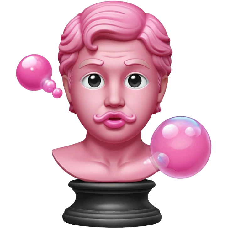 escultura griega con chicle emoji