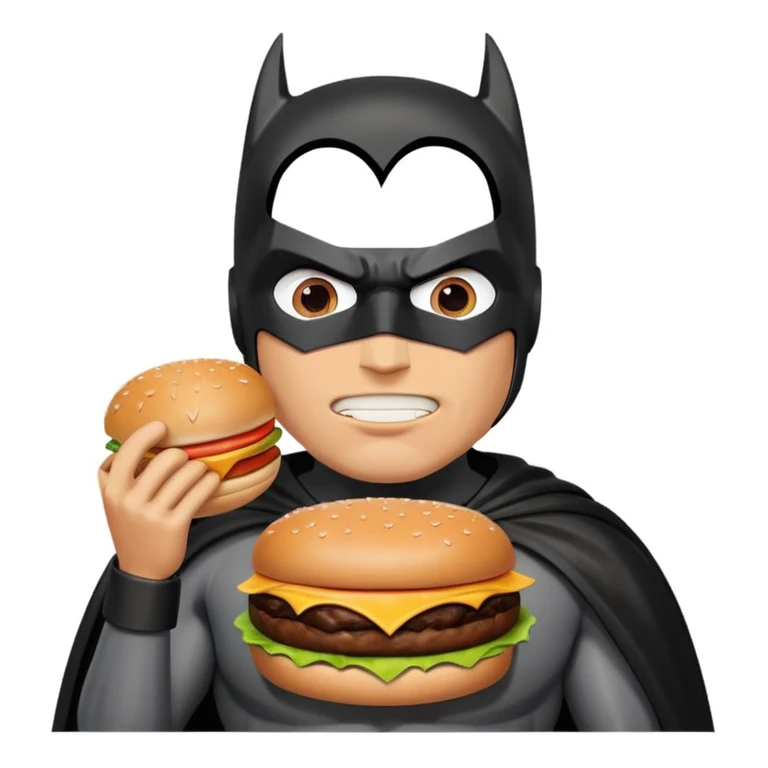 Batman eating a burger emoji