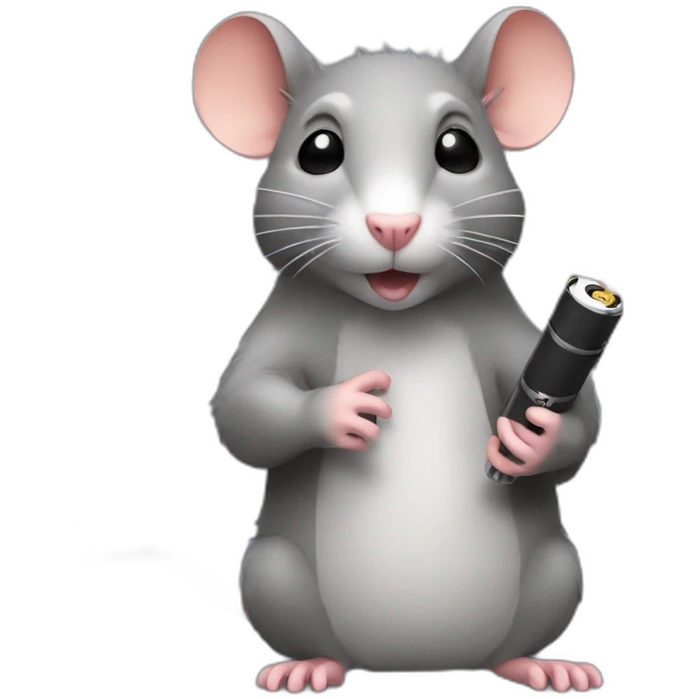 a rat with a lighter emoji