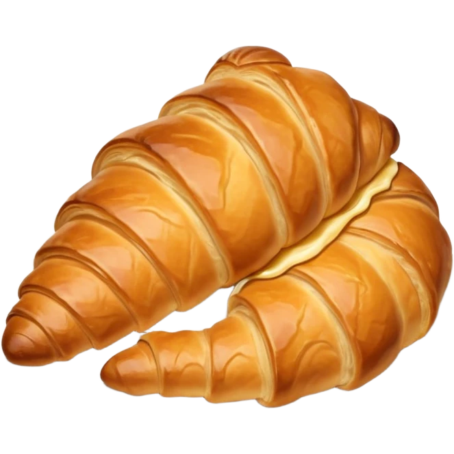 Croissant on the white plate emoji