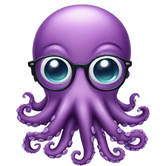 Cute octopus with specs emoji