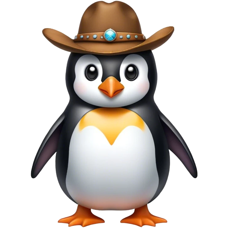 Penguin with cowboy hat emoji