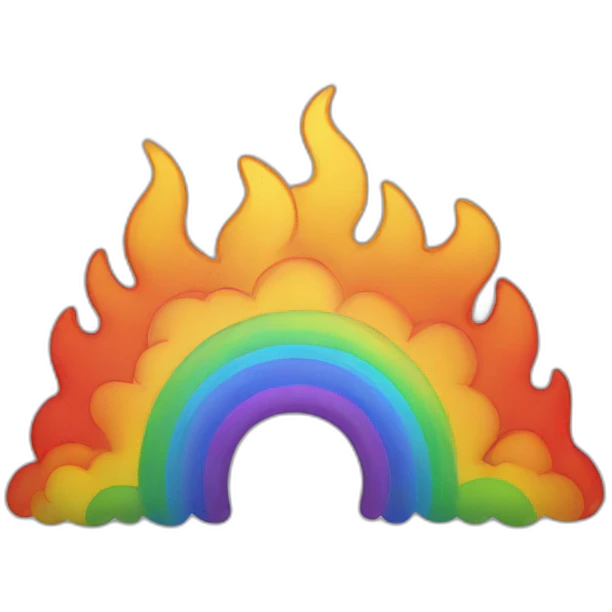 rainbow fire emoji