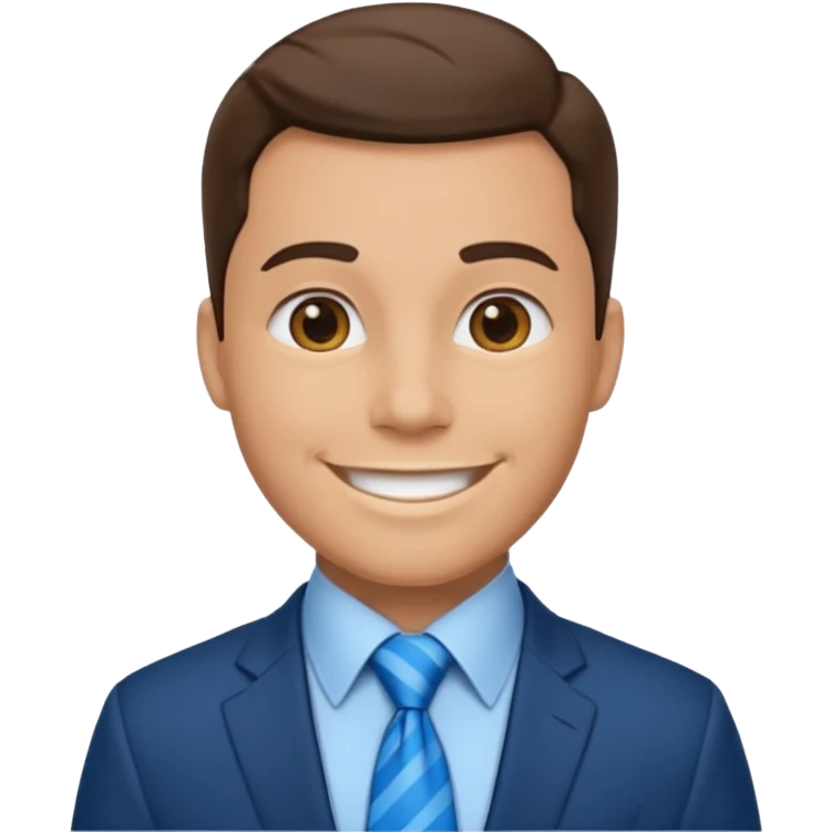 a man with blue tie emoji