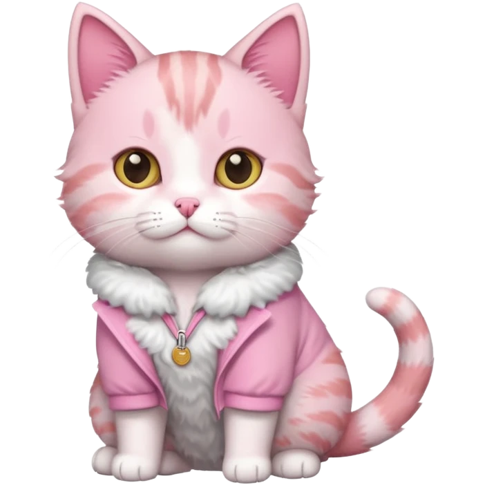 full body of baby American Wirehair pink cat  emoji