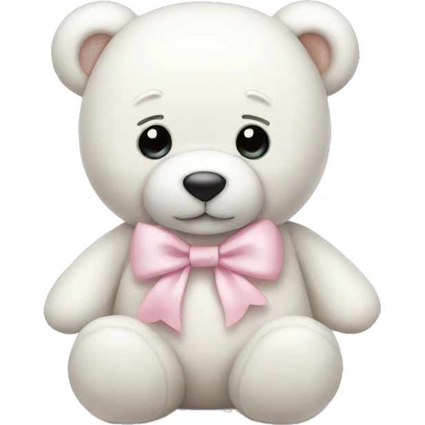 White teddy bear with light pink bow emoji