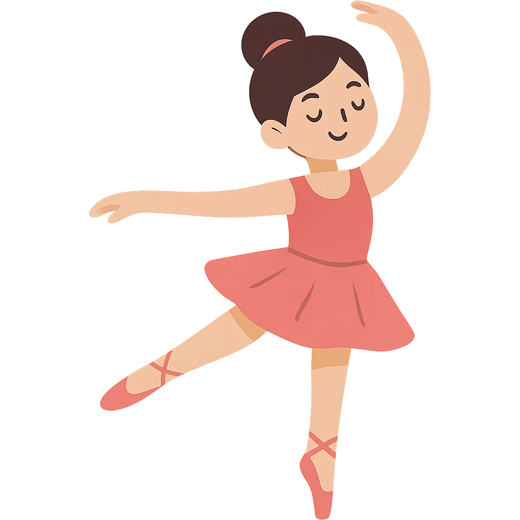 flat toon style girl doing ballet emoji
