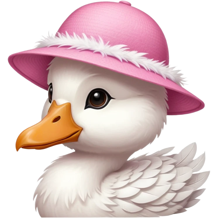 Goose with a pink sun hat emoji