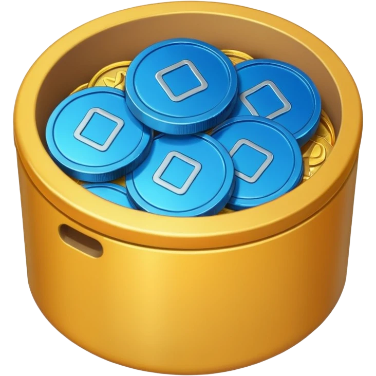 blue coins credit in a package emoji
