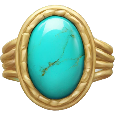 Realistic isolated turquoise ring emoji