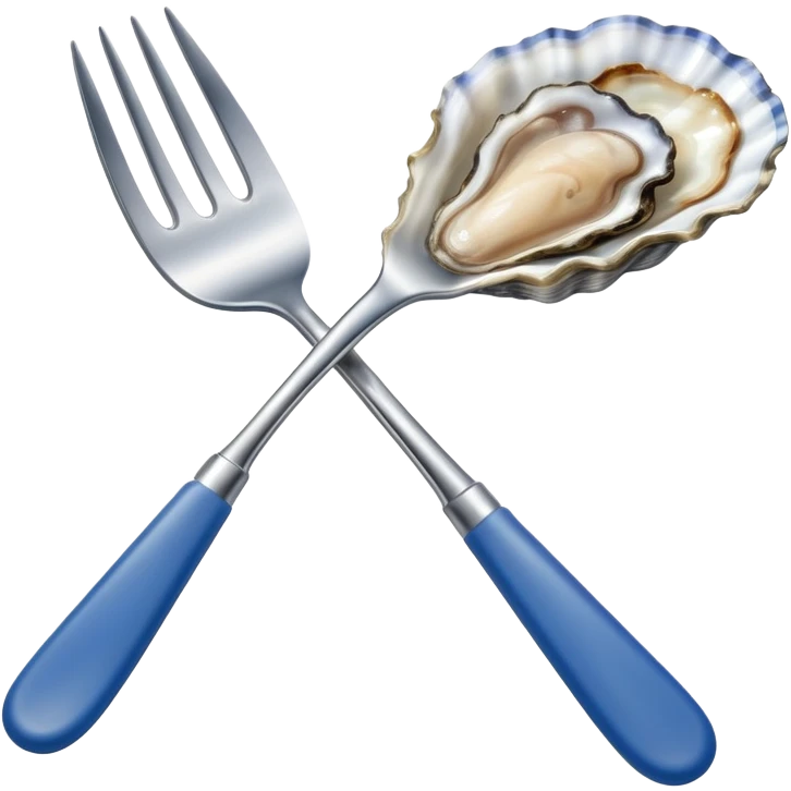 blue-handled oyster fork emoji