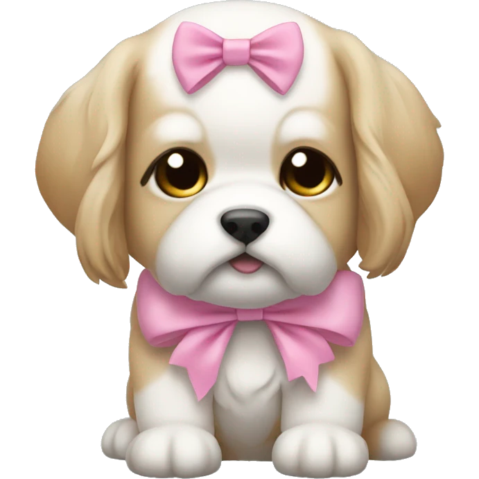 Shizu puppy pink bow emoji