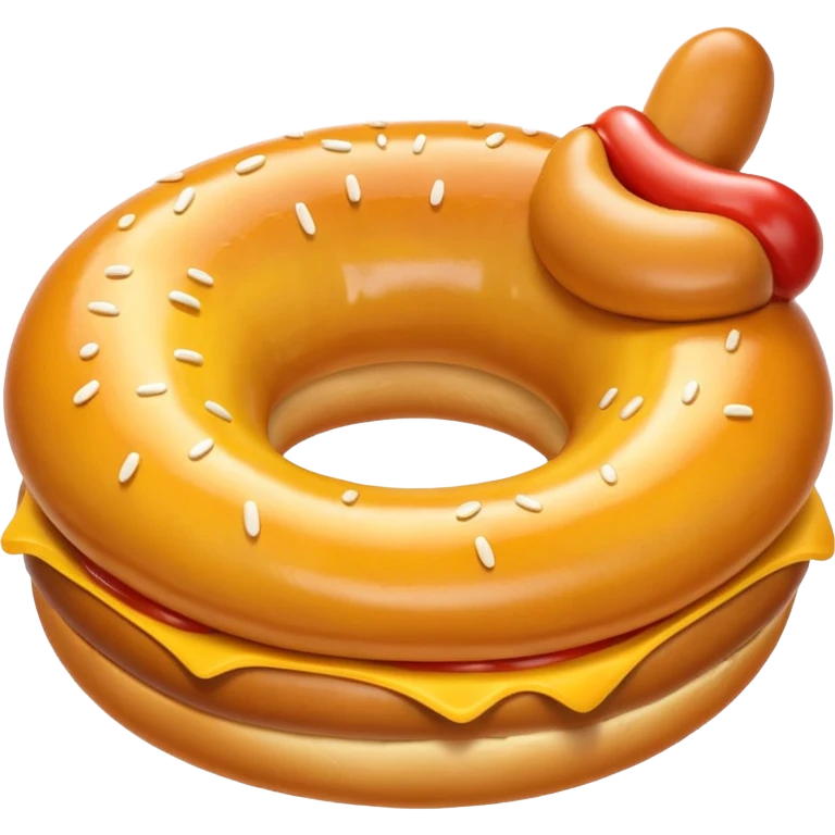 yellow hotdog inside yellow donut emoji