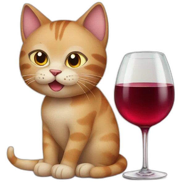 CAT DRINK WINE emoji