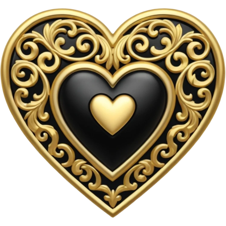 gold goth heart, remove background emoji