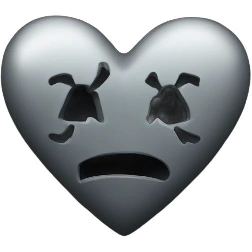 a black grave with the letters RIP on a silver heart emoji