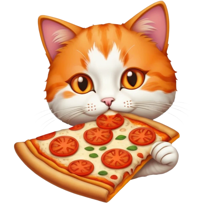 cat eating pizza emoji