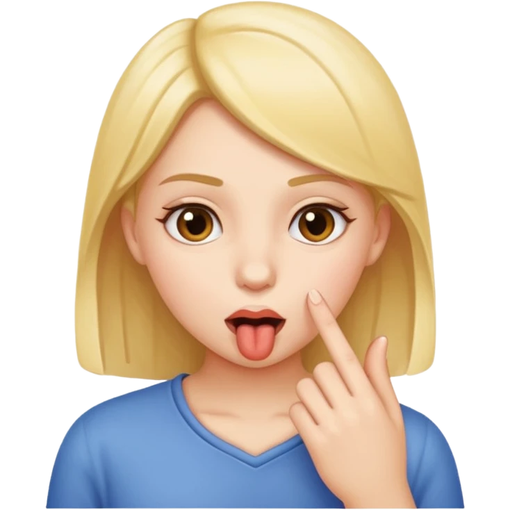 Girl sucking on finger emoji