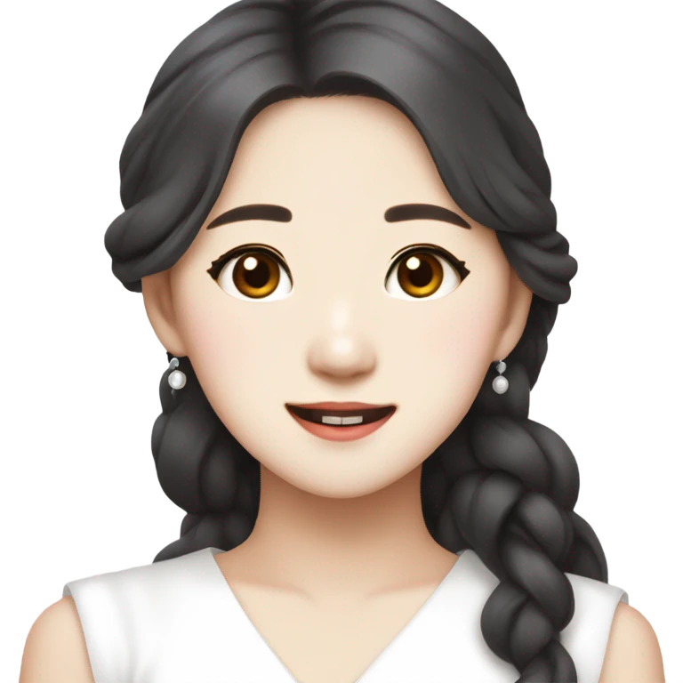 Jang Wonyoung asian kpop cute white girl wearing white dress emoji