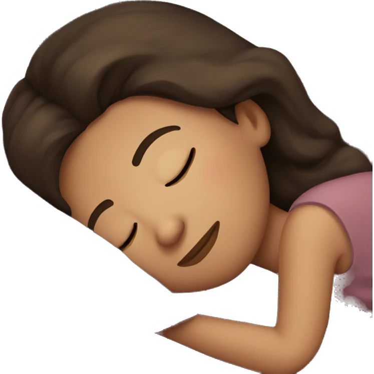 Brunette girl sleeping emoji