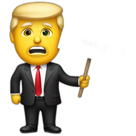 Trump holding sign with letters 'Trampanzee' on it emoji