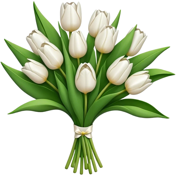 white tulip bouquet  emoji