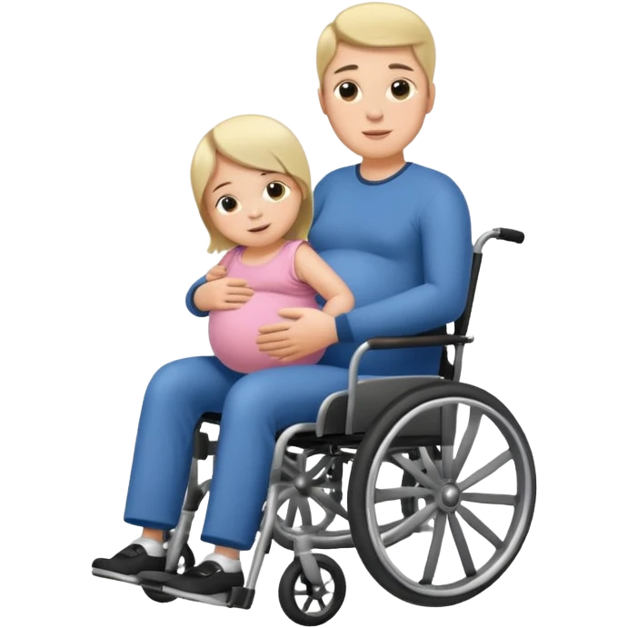 Wheel chair pregnant man emoji