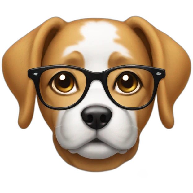 DOG WITH GLASSES emoji