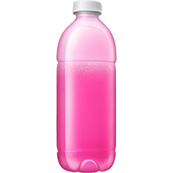 plastic bottle with crystaline pink liquid emoji