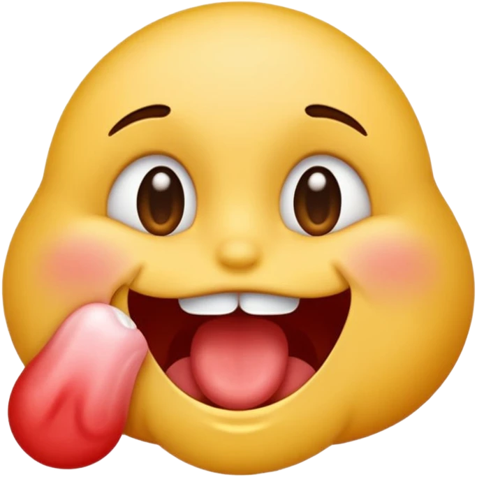 emoji biting its lip and drooling make sure it is drooling saliva  emoji