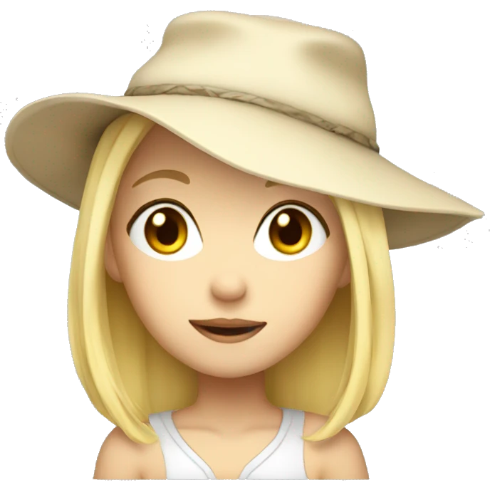 blonde girl in anime hat emoji