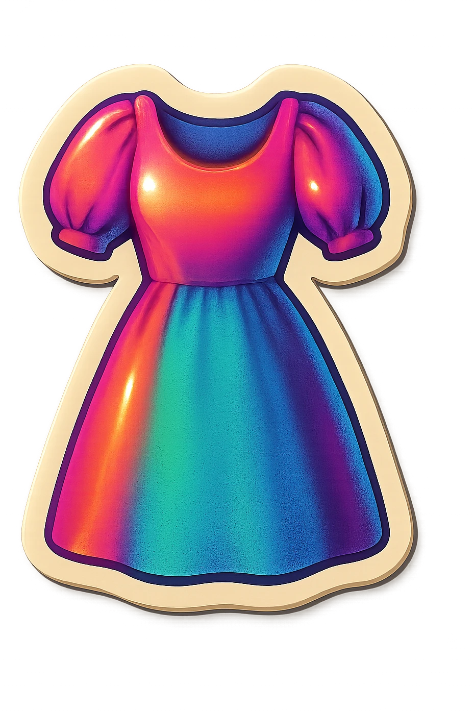 a stylish dress in the style of iOS clothing stickers emoji