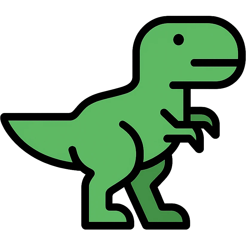 t-rex dinosaur color outline icon emoji