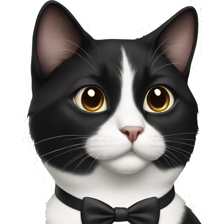 a black and white tuxedo cat emoji