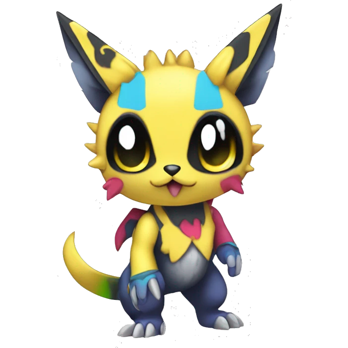 cute kawaii cool edgy colorful Digimon-Fakemon-animal full body emoji