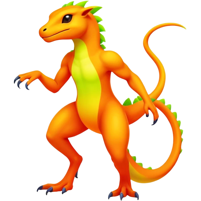 Exotic lush warm-colored neon Fakémon-Fionbri-creature (full body) emoji