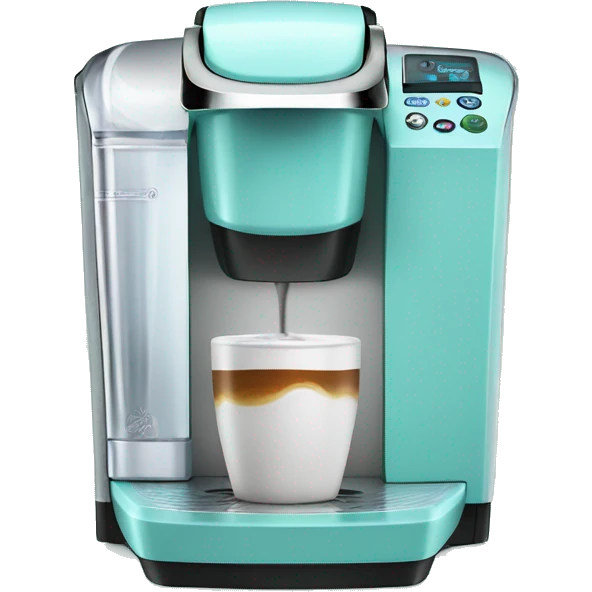 Realistic mint blue keurig machine emoji