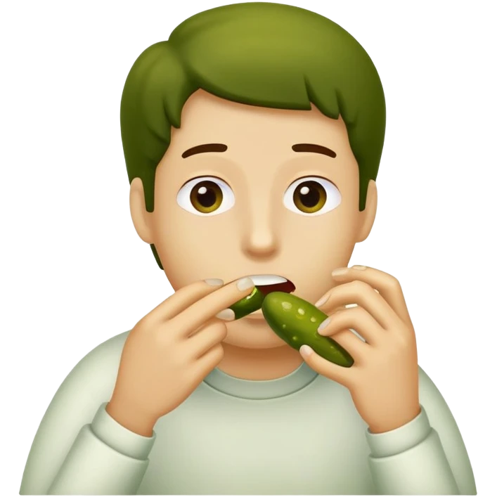 Eating a pickle emoji