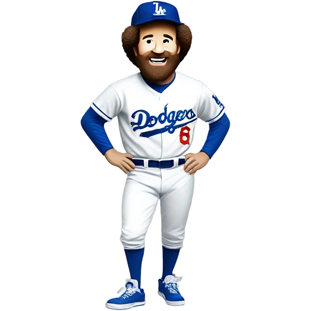 Bob Ross wearing a dodgers jersey emoji