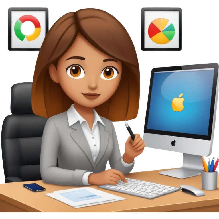 girl designer working in office emoji
