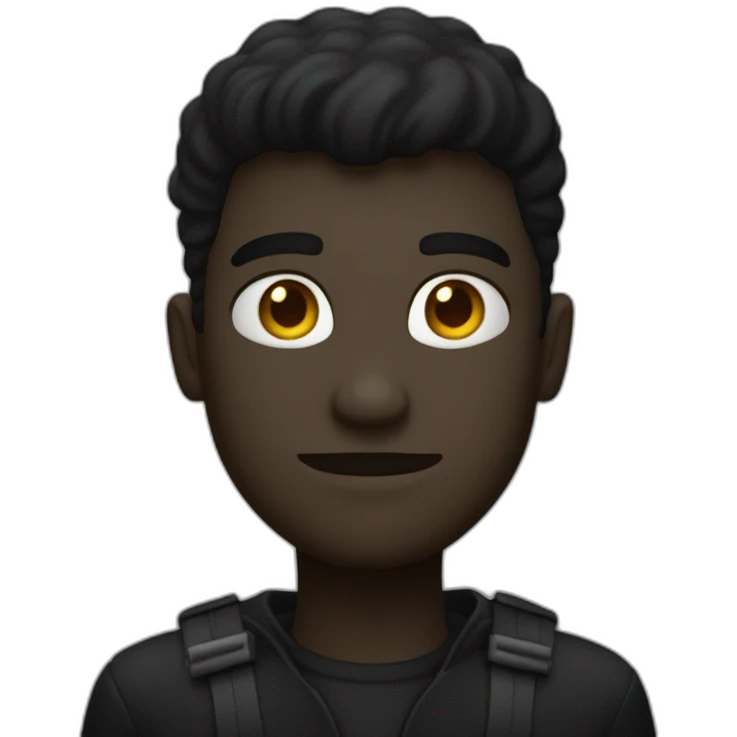 Noir qui sourit dans le noir emoji