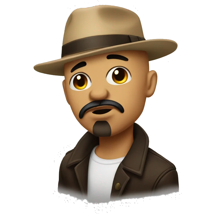 Bald Mexican brown gangster with a goatee doing a kissy face emoji