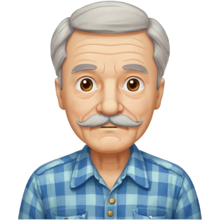 mustached elderly man with vintage shirt emoji