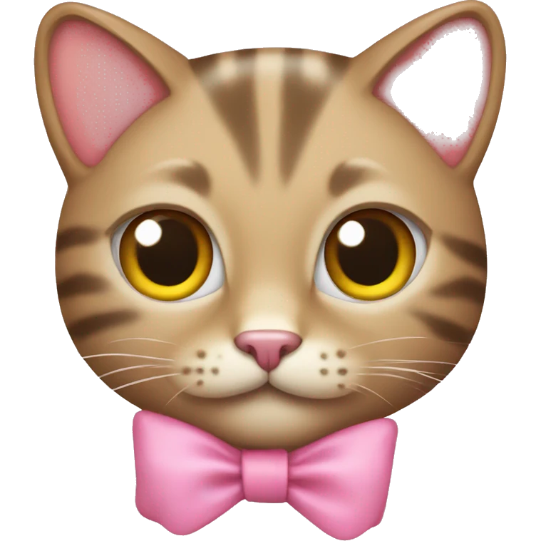 Cat with pink bow  emoji
