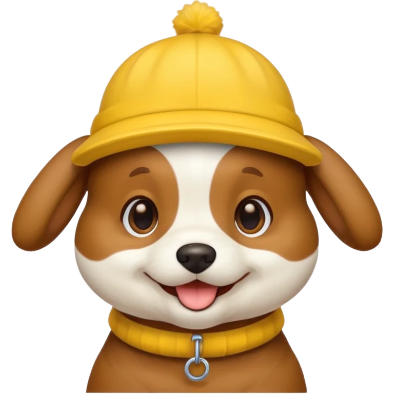 puppy dog with hat yellow emoji