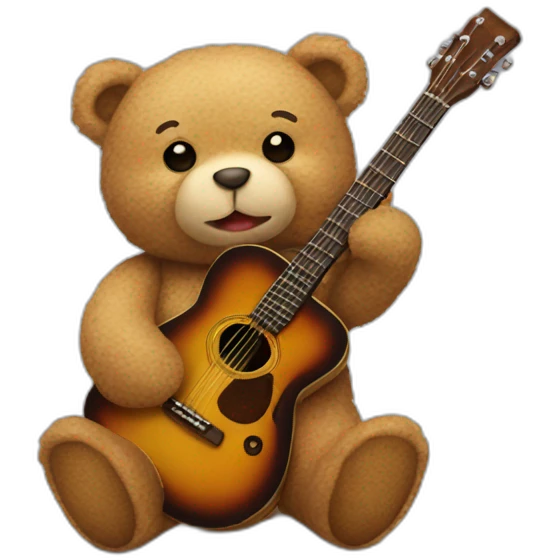 teddy bear with a guitar emoji
