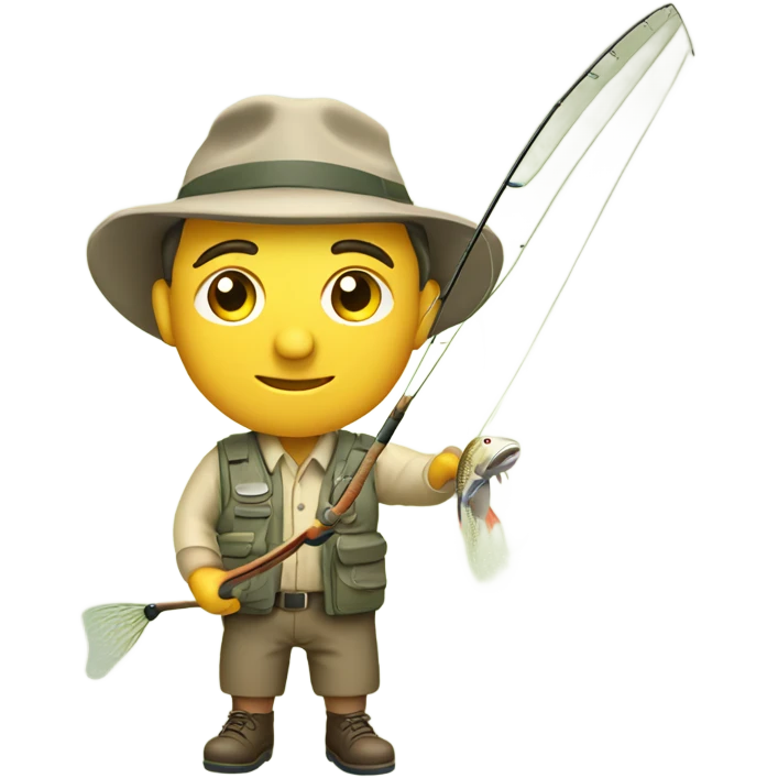 Man fly fishing emoji