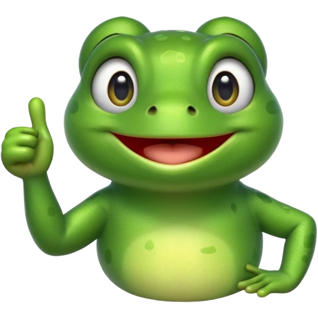Can you create an animated emoji gif of a cute frog giving a thumbs up for agreement emoji