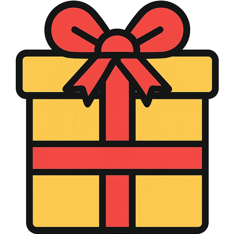 colored gift box with ribbon icon emoji