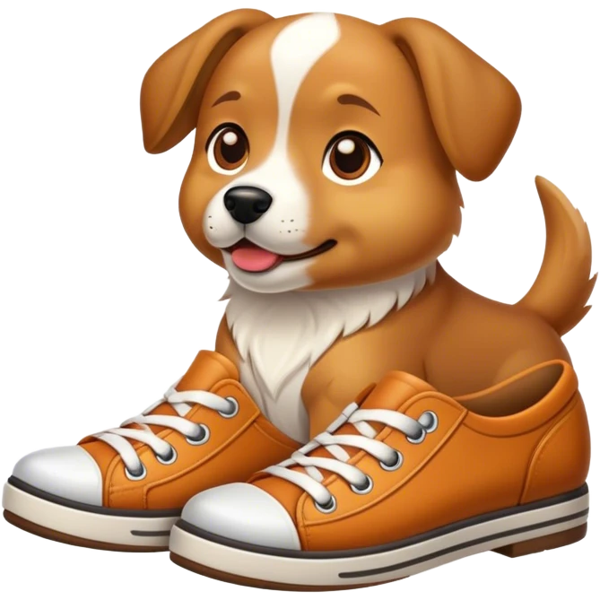 Dog with shoes emoji
